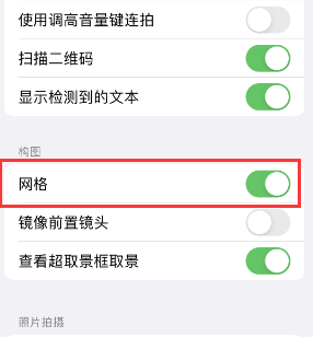 通城苹果手机维修网点分享iPhone如何开启九宫格构图功能 